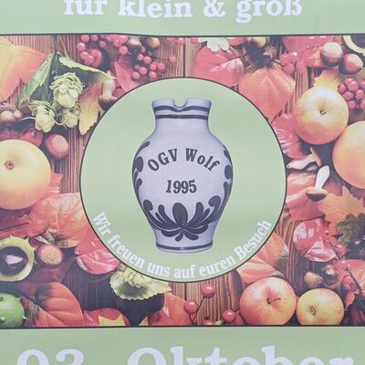Plakat zum Kelterfest in Wolf am 03. Oktober 2026.