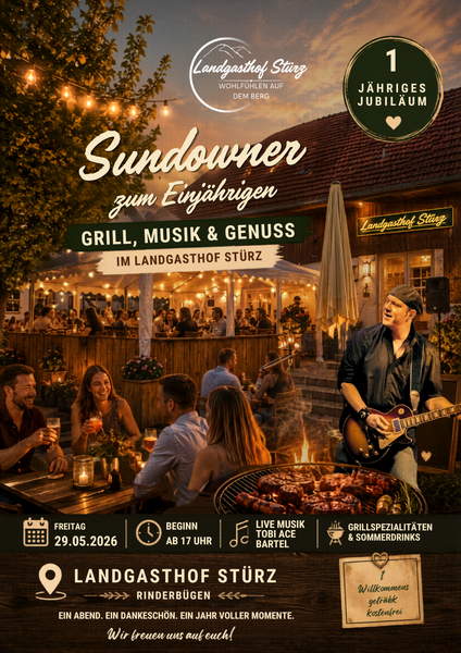 Plakat f&uuml;r den Sundowner im Landgasthof