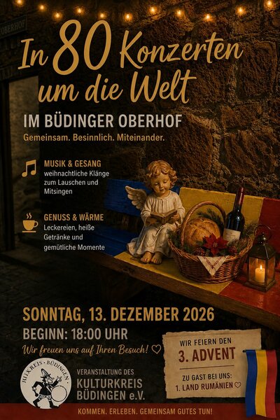 Plakat "In 80 Konzerten um die Welt"