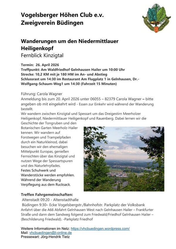 Wanderungen um den Niedermittlauer Heiligenkopf