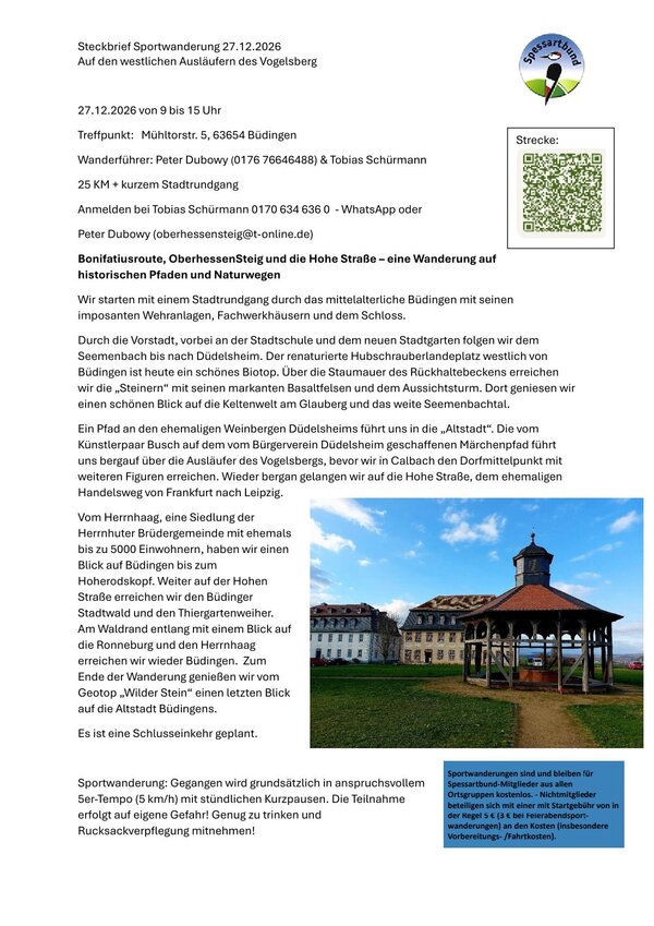 Sportwanderung am 27.12.2026