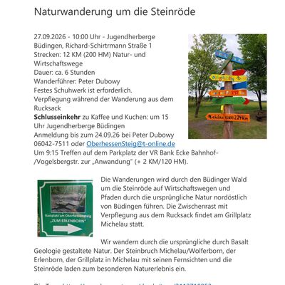 Naturwanderung um die Steinr&ouml;de 27.09.2026