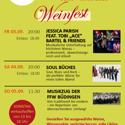 Programm Weinfest 2021